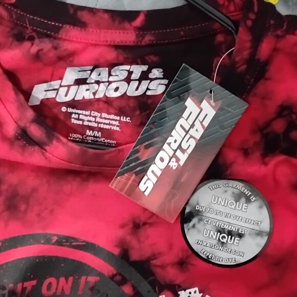 Fast & Furious Unique Garment Tie Die T-Shirt Size Adult M BNWT!! - Picture 3 of 3